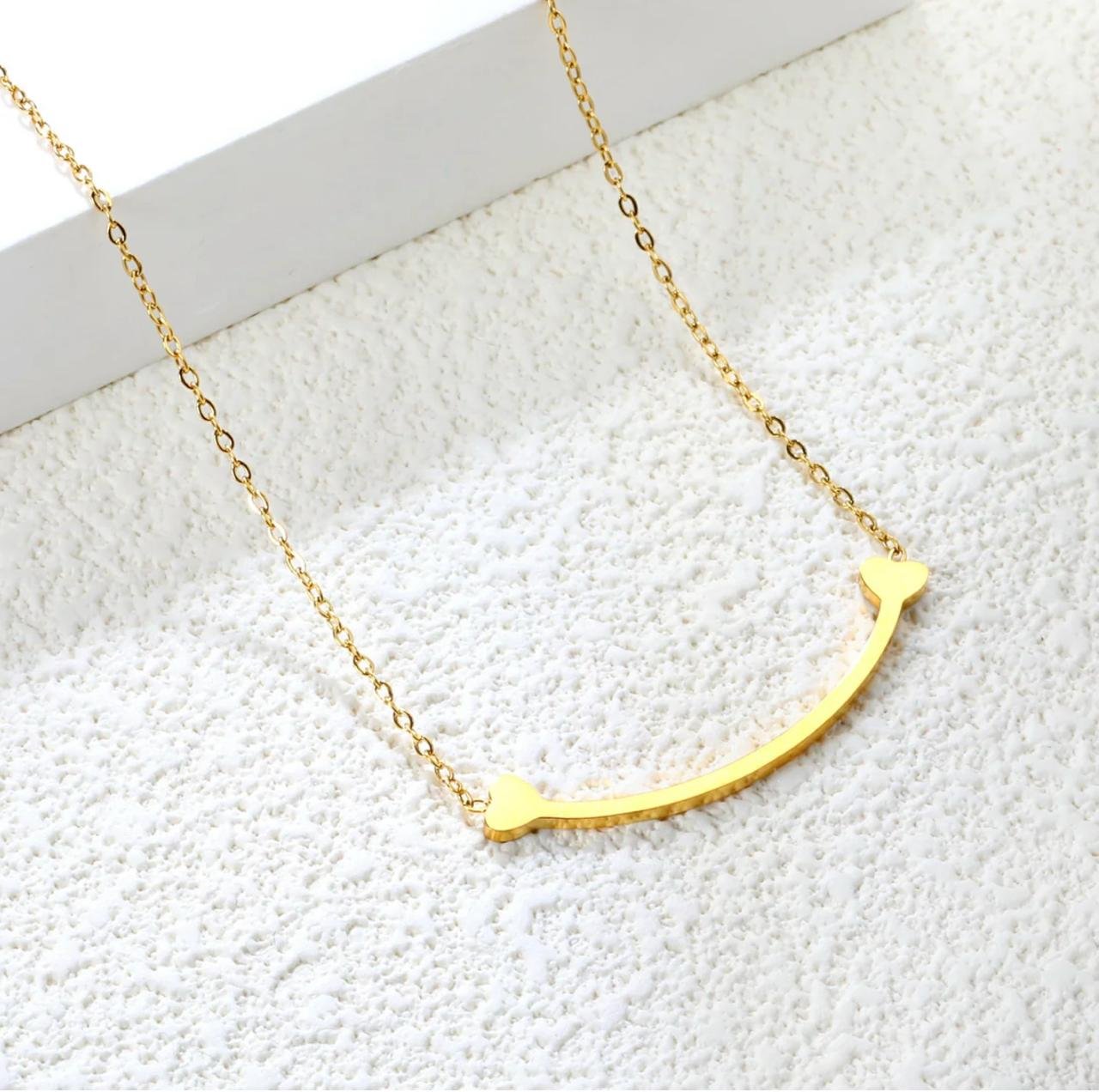 Heart-Capped Bar Necklace