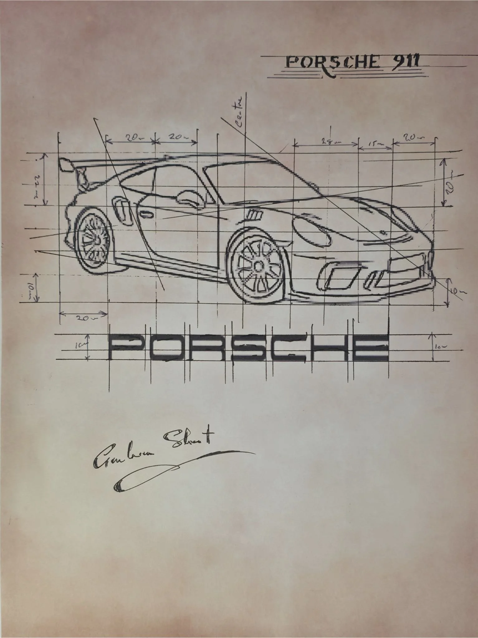 Graham Short's Porsche Sketch For Micro-Engraving Art.jpg