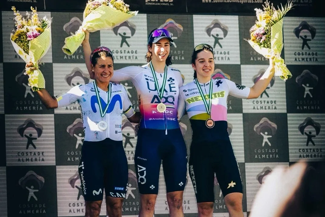 happy to finish a fun and productive team training camp under the spanish sun on the podium at Clasica de Almeria! 💃🏻🇪🇸🌞 

gracias team @nexetis !💜

📸 @majeska.anka @ziklix_photo