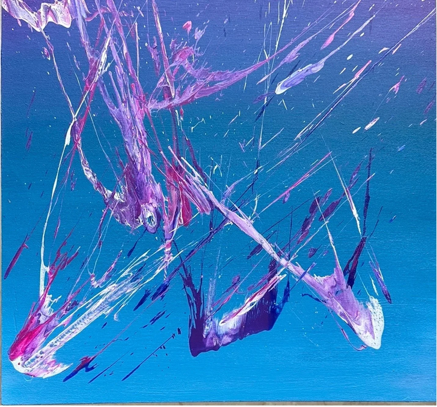 SOLD - Missed the Beat is an original abstract painting by Rob Hales, exploring colour, gesture and layered composition.