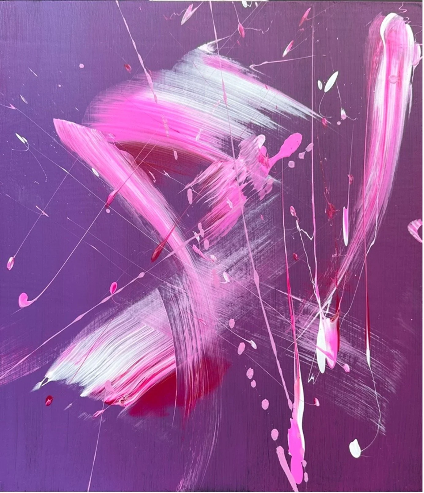 SOLD - Something’s Off is an original abstract painting by Rob Hales, exploring colour, gesture and layered composition.