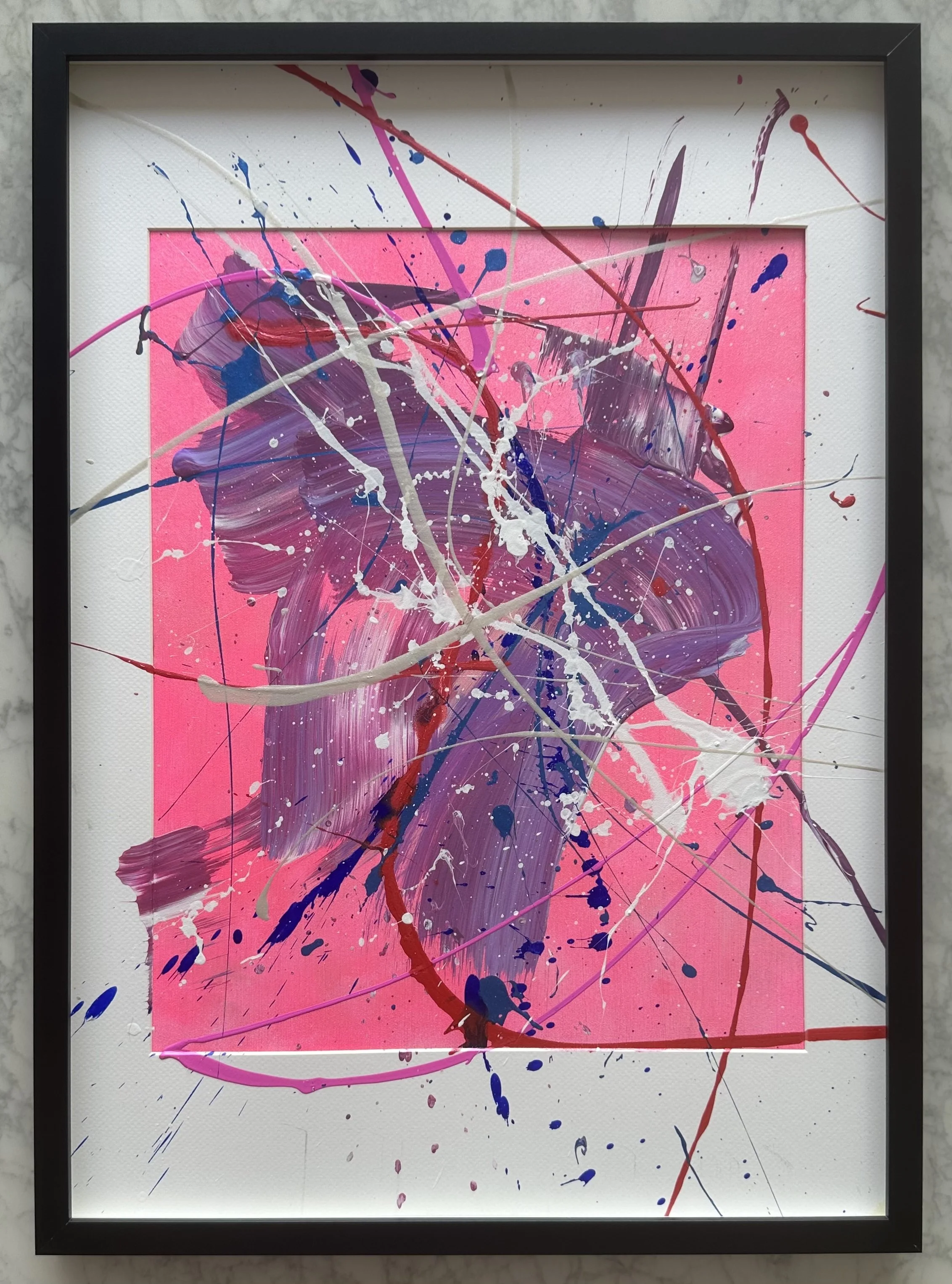 AVAILABLE - Outside of the Box is an original abstract painting by Rob Hales, exploring colour, gesture and layered composition.