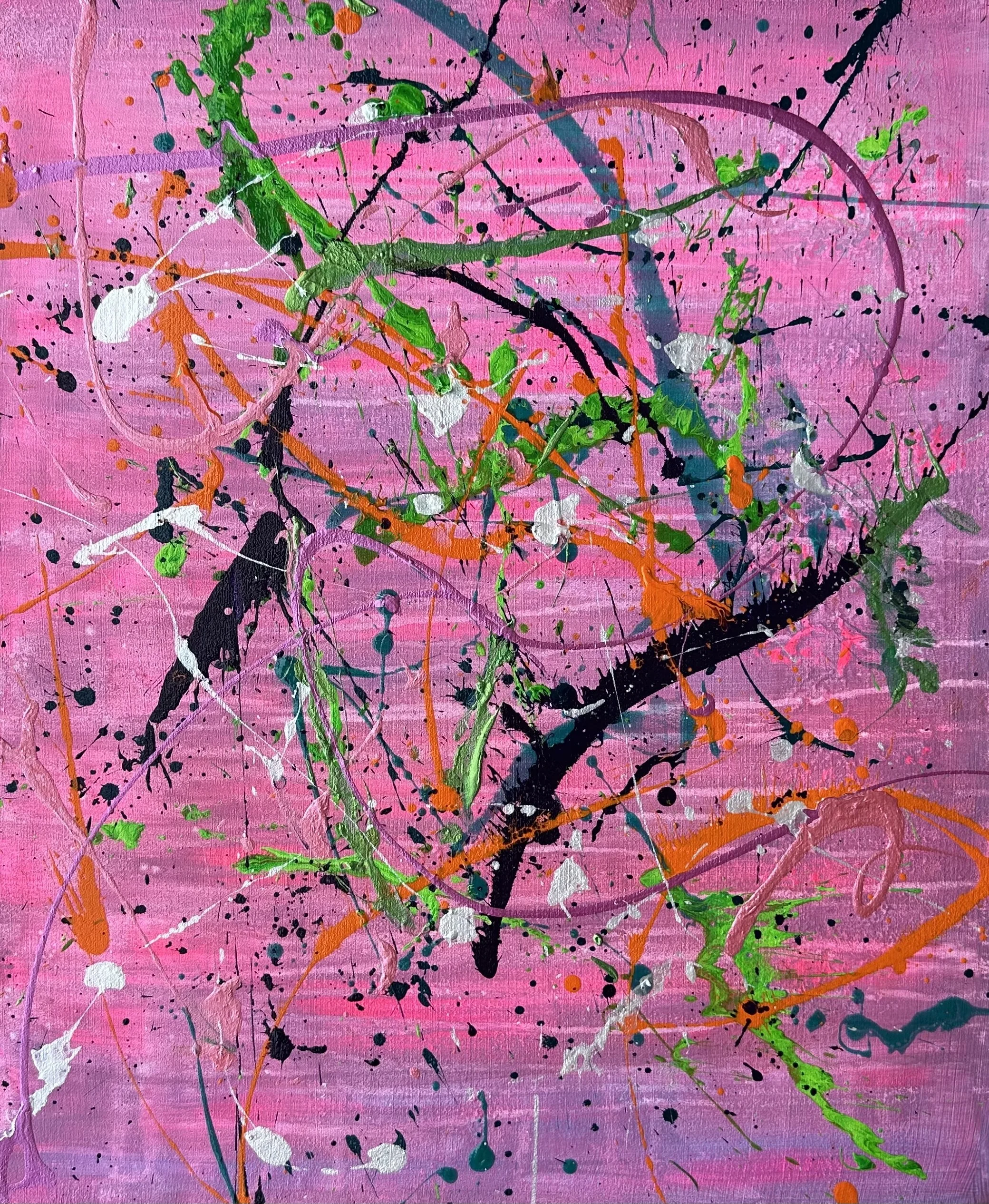 AVAILABLE - Give It Time is an original abstract painting by Rob Hales, exploring colour, gesture and layered composition.