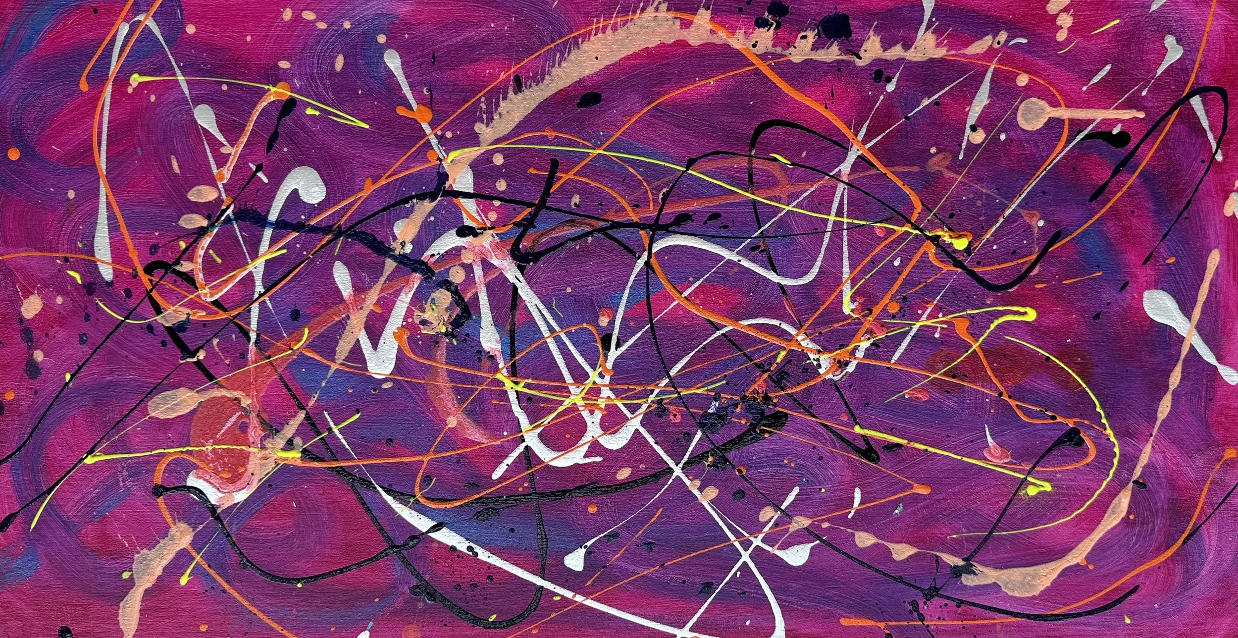 AVAILABLE - Hard to Read is an original abstract painting by Rob Hales, exploring colour, gesture and layered composition.