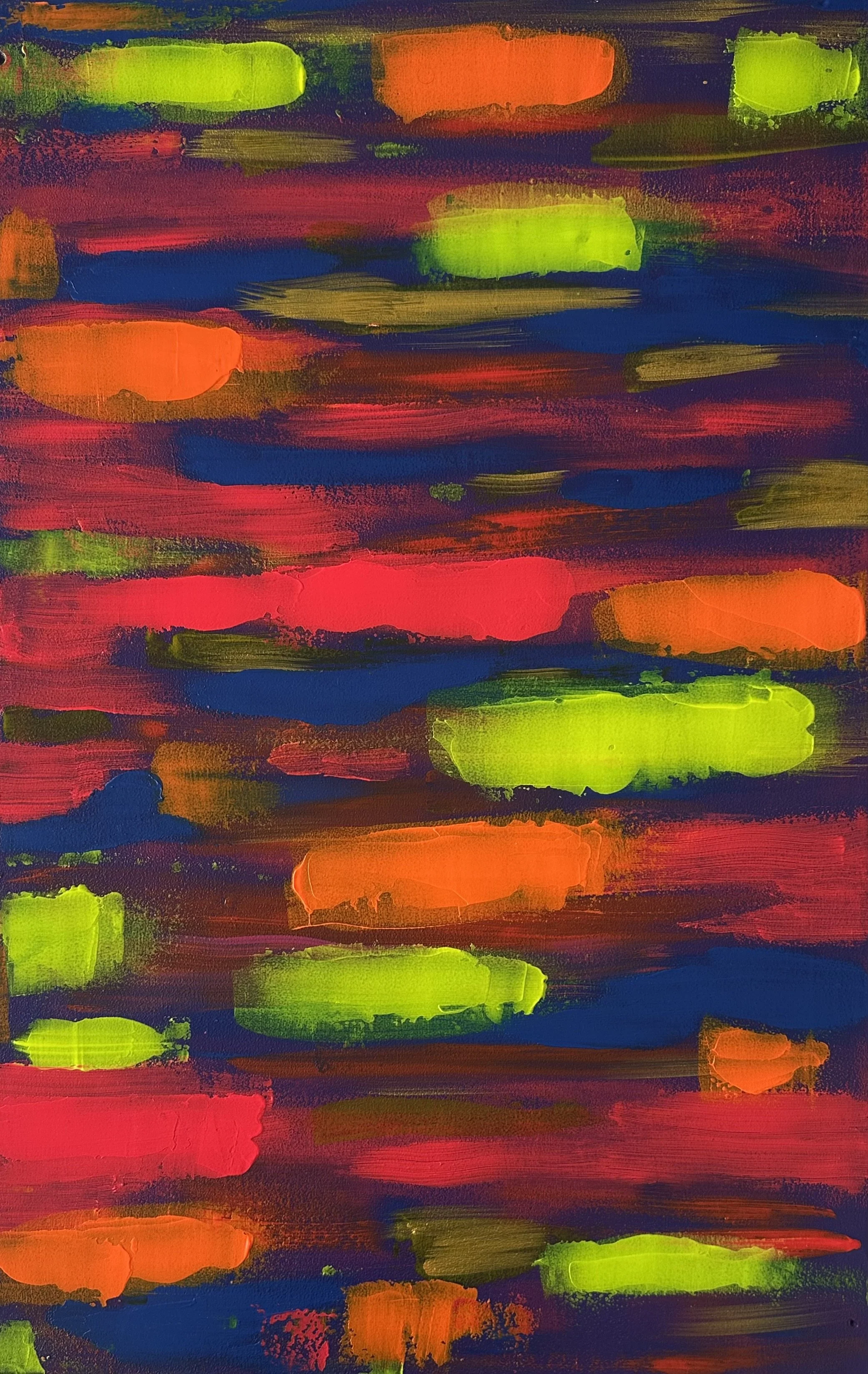 AVAILABLE - Everywhere at Once is an original abstract painting by Rob Hales, exploring colour, gesture and layered composition.