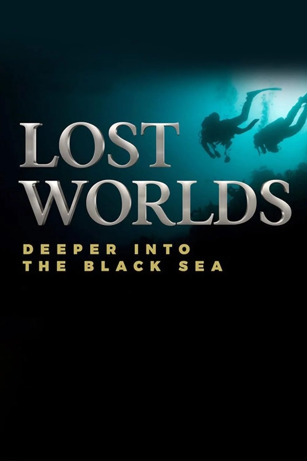 Book cover titled "Lost Worlds: Deeper Into the Black Sea" featuring silhouettes of divers underwater.
