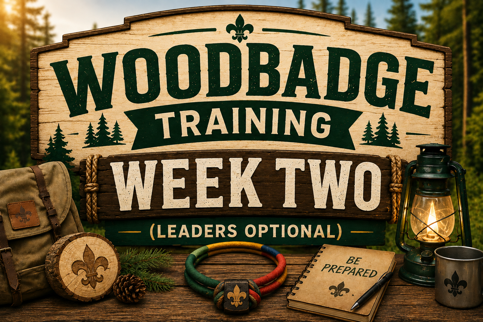 Week two of Woodbadge training (optional leader training) 