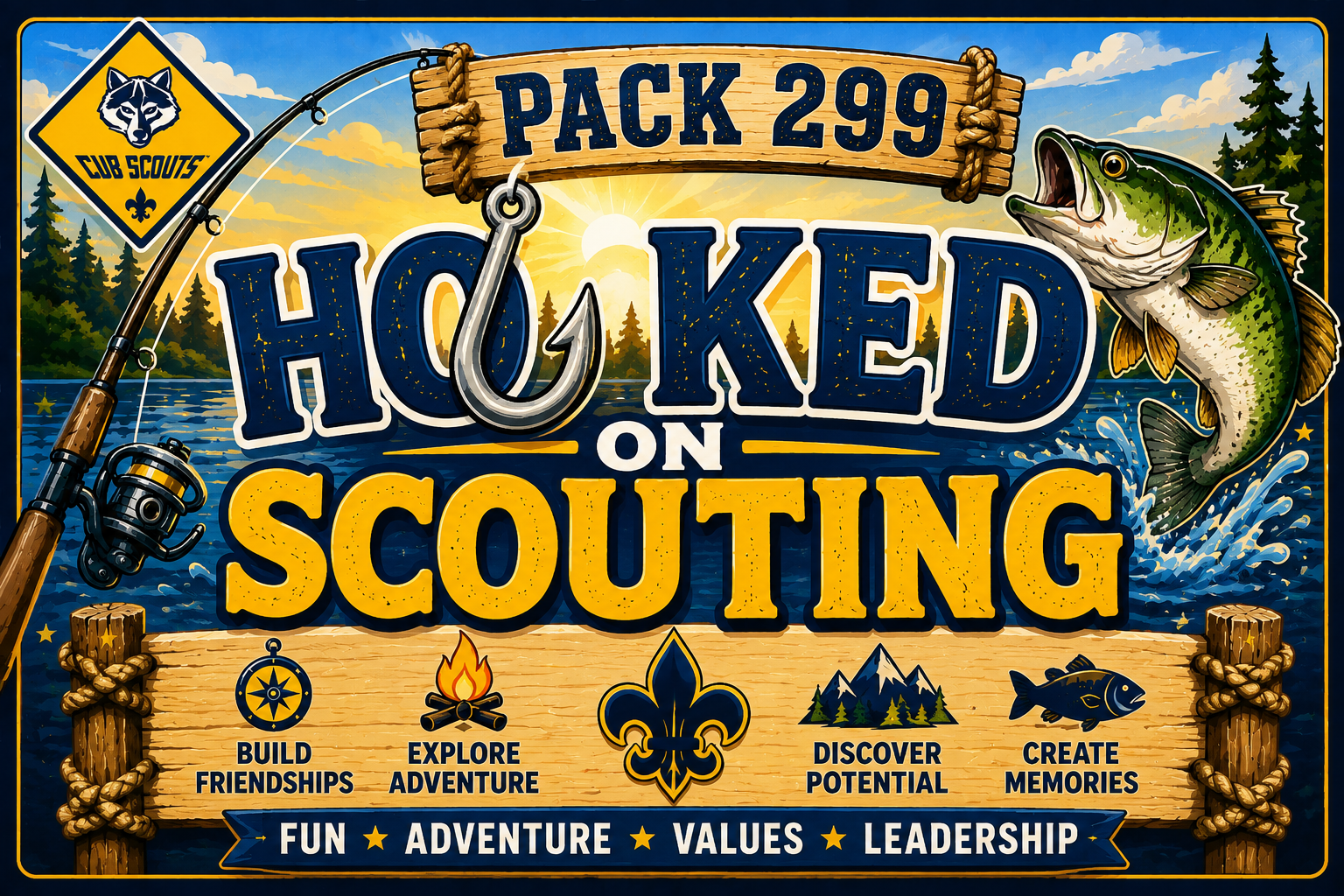 Hooked on scouting (fishing outing)