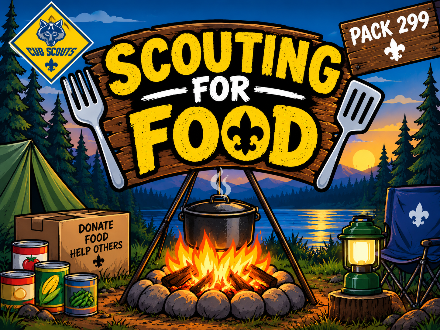 Scouting for food bag drop off