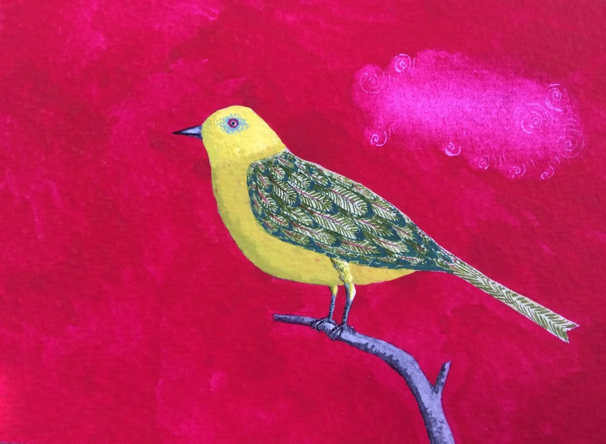 Yellow bird - Paper | Gouache | 13 x 9 cm