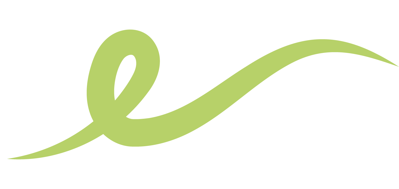 Logo vert clair en forme de cursive avec une boucle large, sur fond transparent.