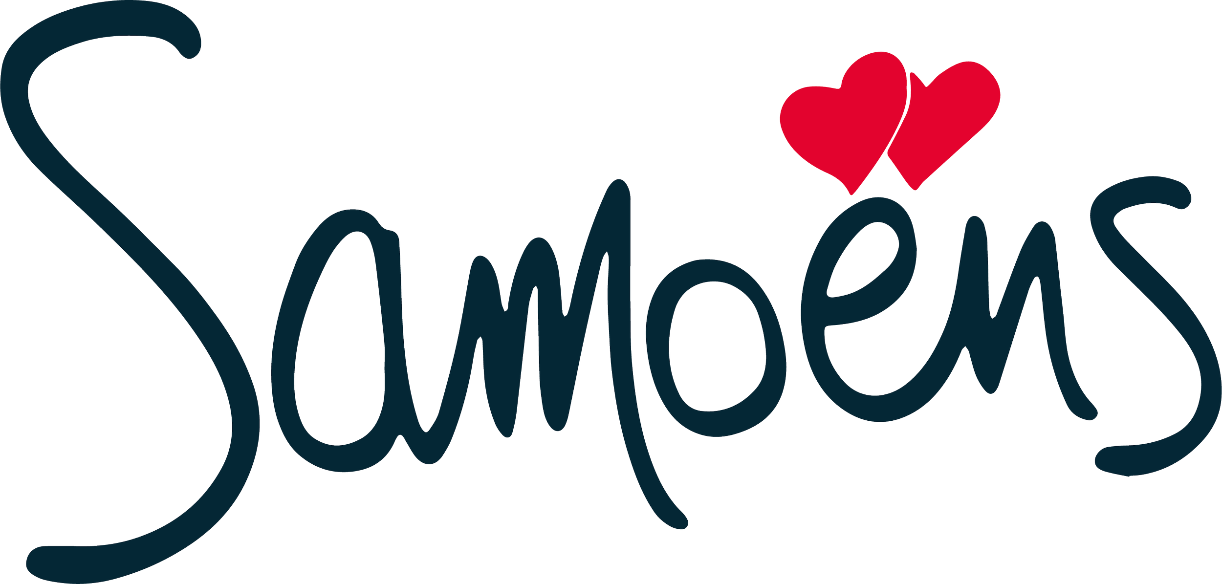 Le mot 'Samoëns' écrit en style manuscrit avec deux cœurs rouges au-dessus