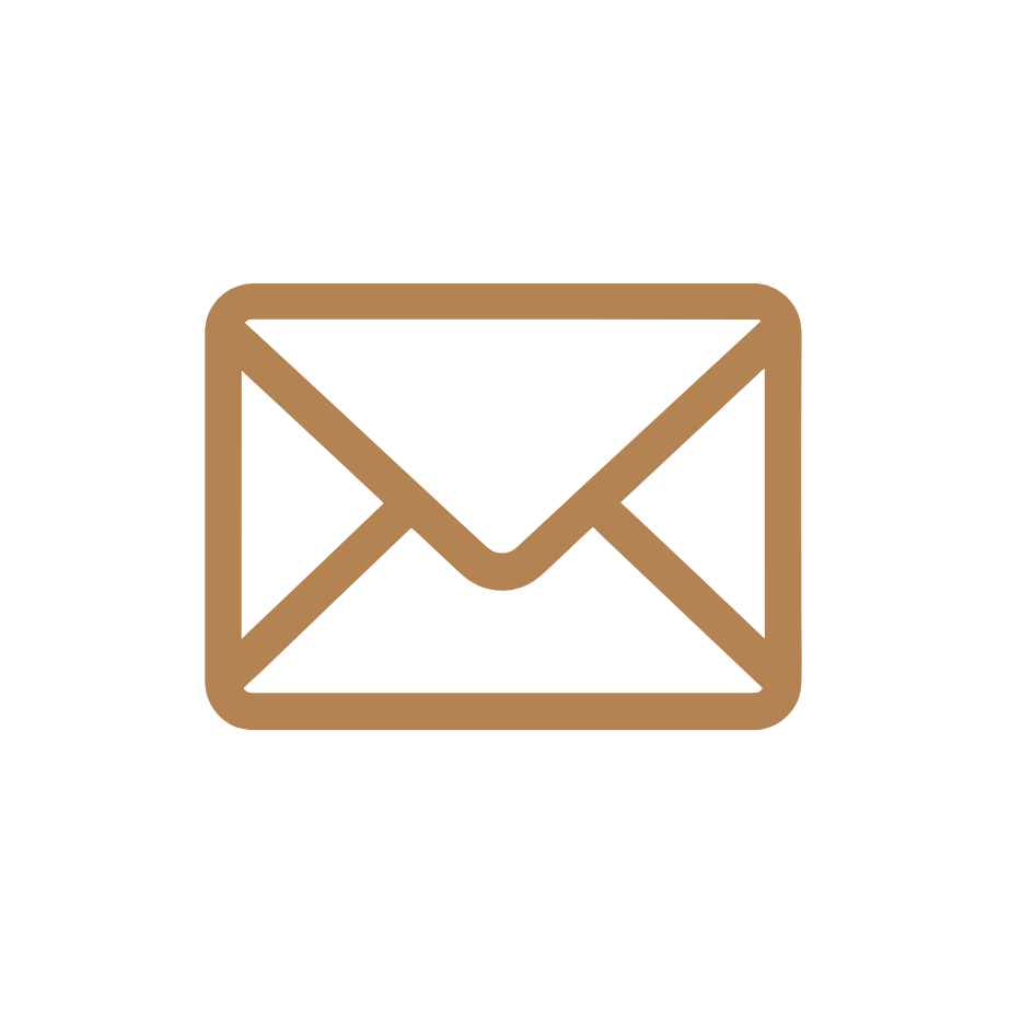 Icône d'une enveloppe de couleur marron, symbole de messagerie.