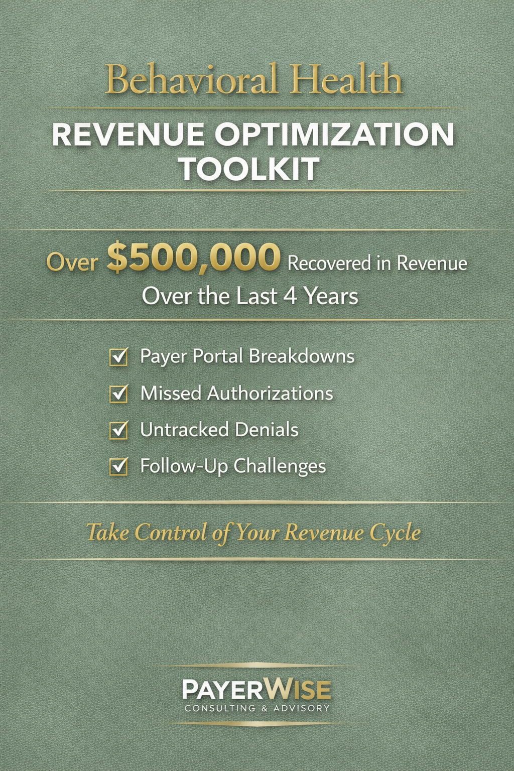Behavioral Health Revenue Optimization Toolkit