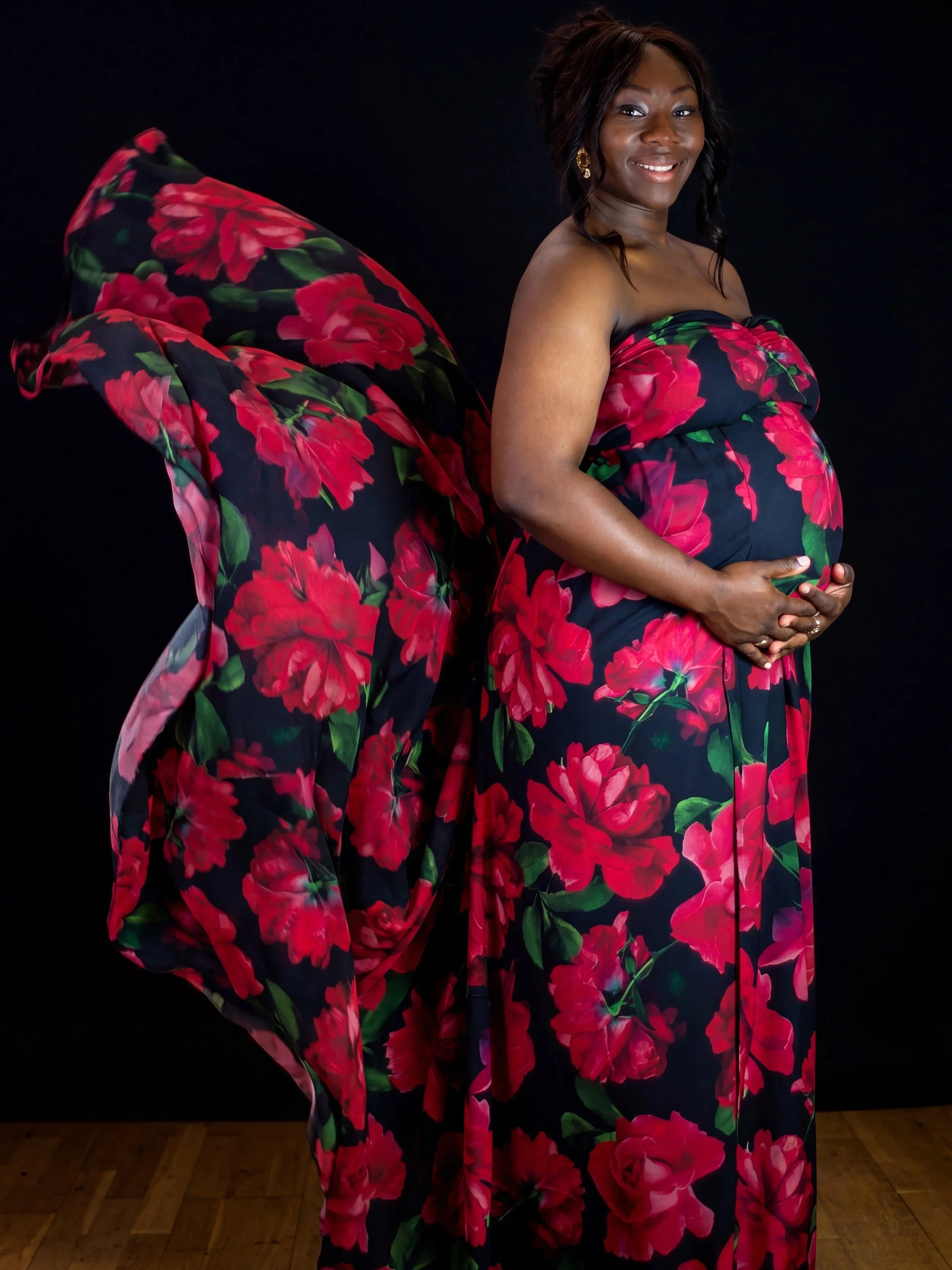 Maternity photoshoot London with                   exclusive gown collection and hair                   and makeup Edina Nagy Photography