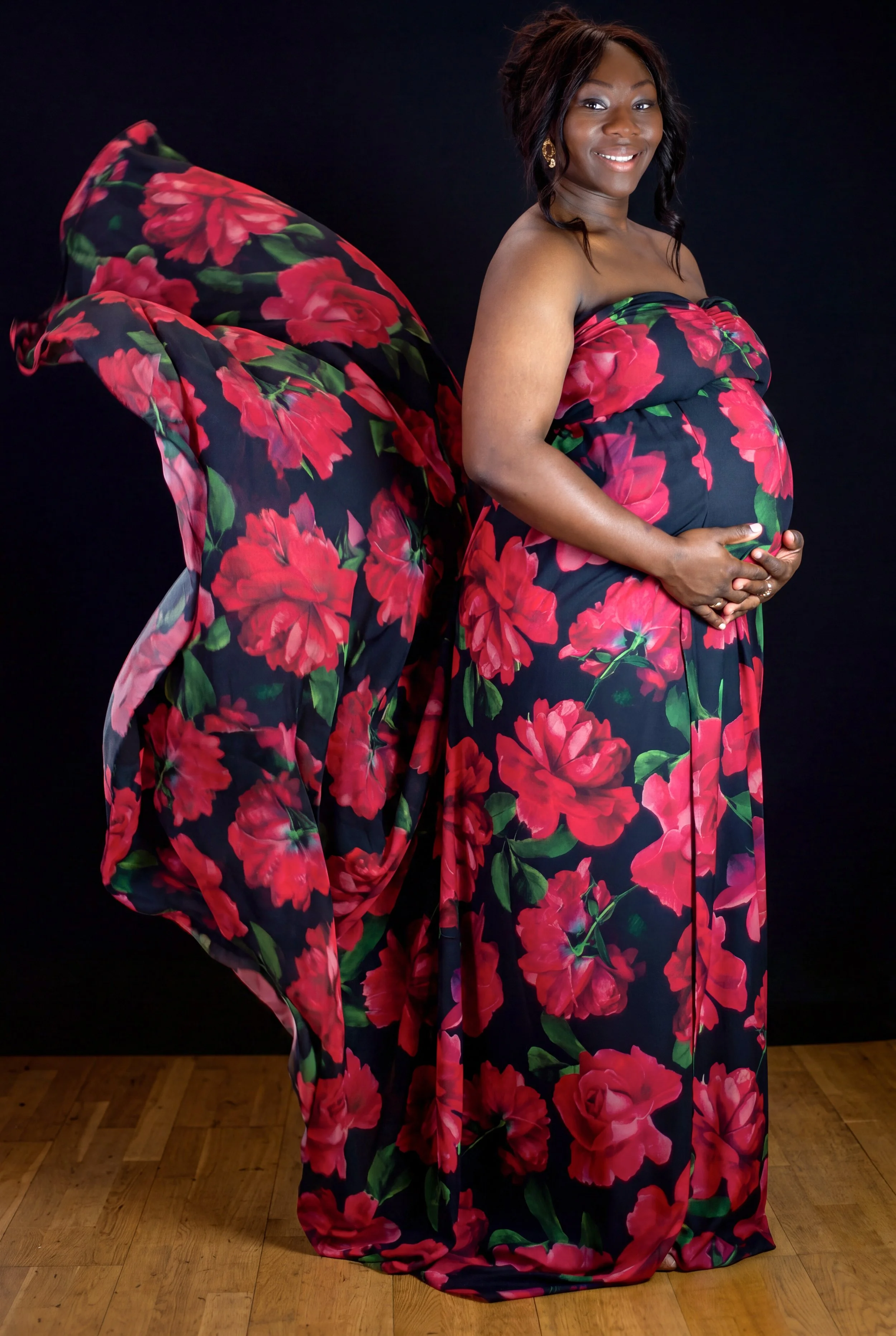 Rosa Amour maternity dress, maternity photography fine art in London and Surrey
