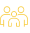 Groep mensen met gele iconen