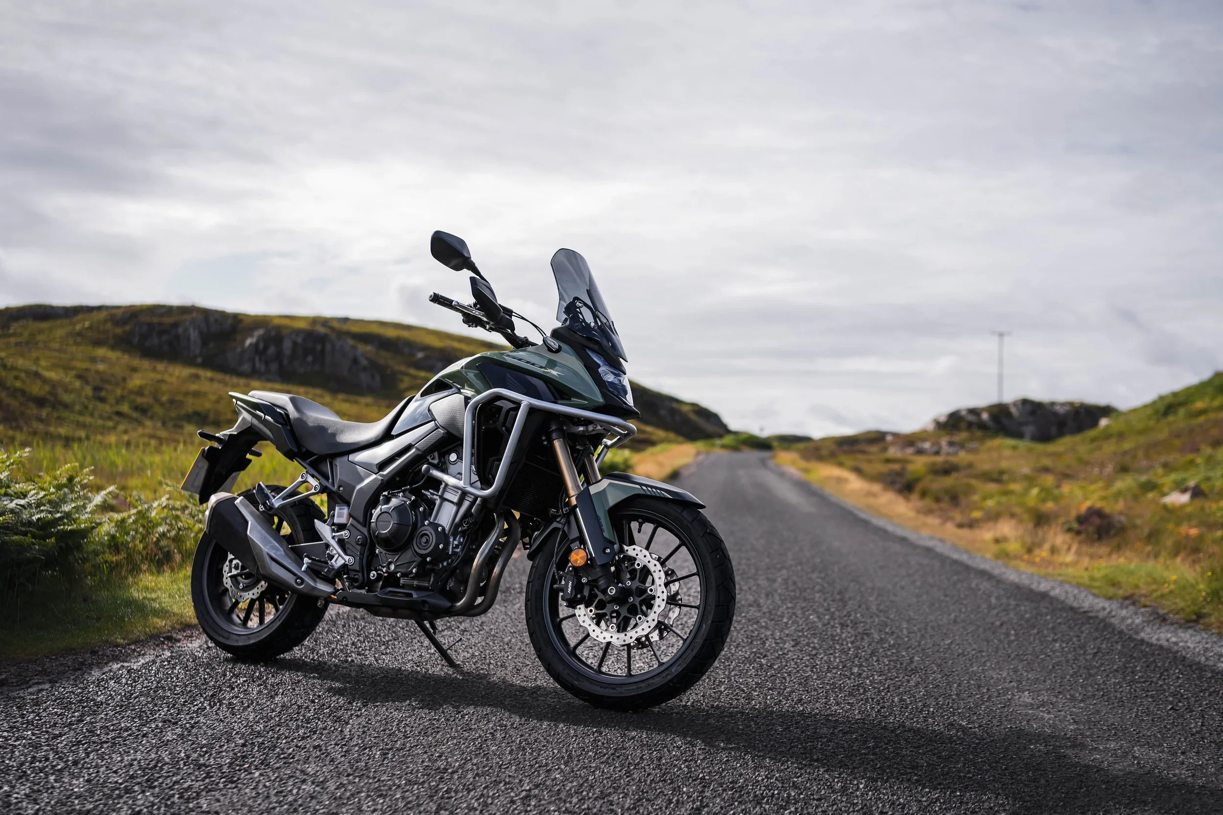 Adventure bike on the road