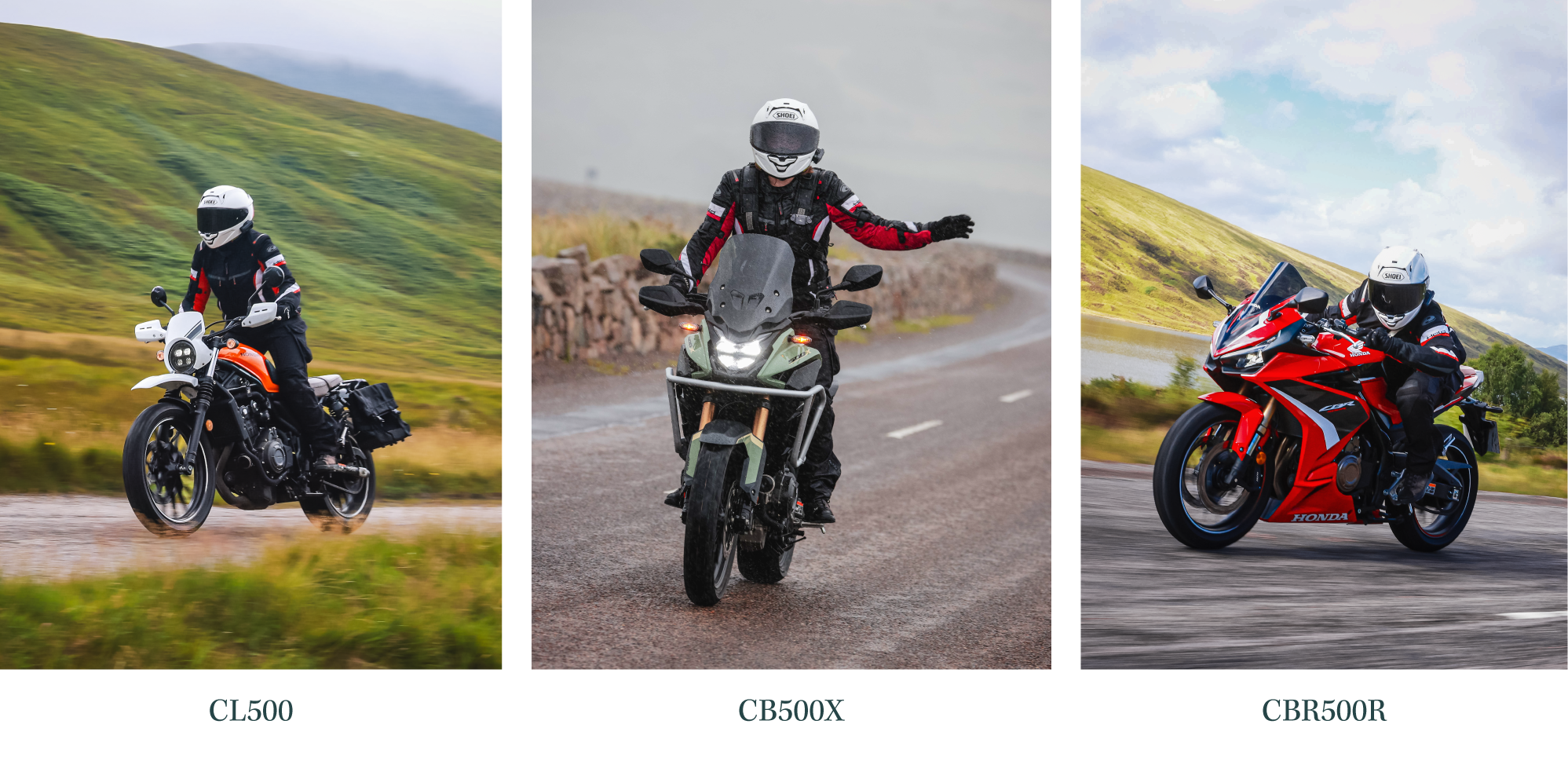 Honda 500CC motorcycles with girl