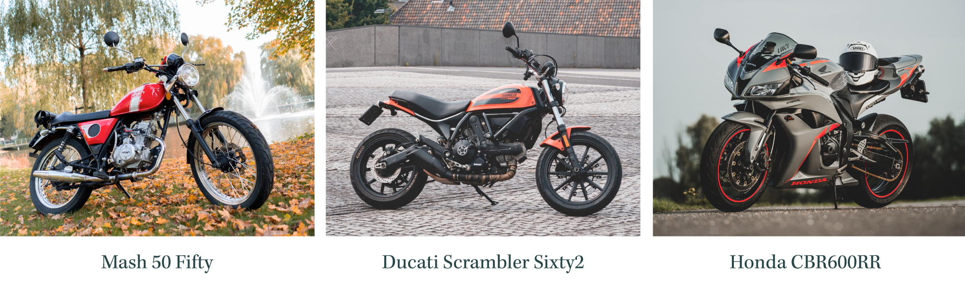 Mash 50 fifty schakelbrommer, Ducati Scrambler Sicty2 400cc motor, Honda CBR600RR custom