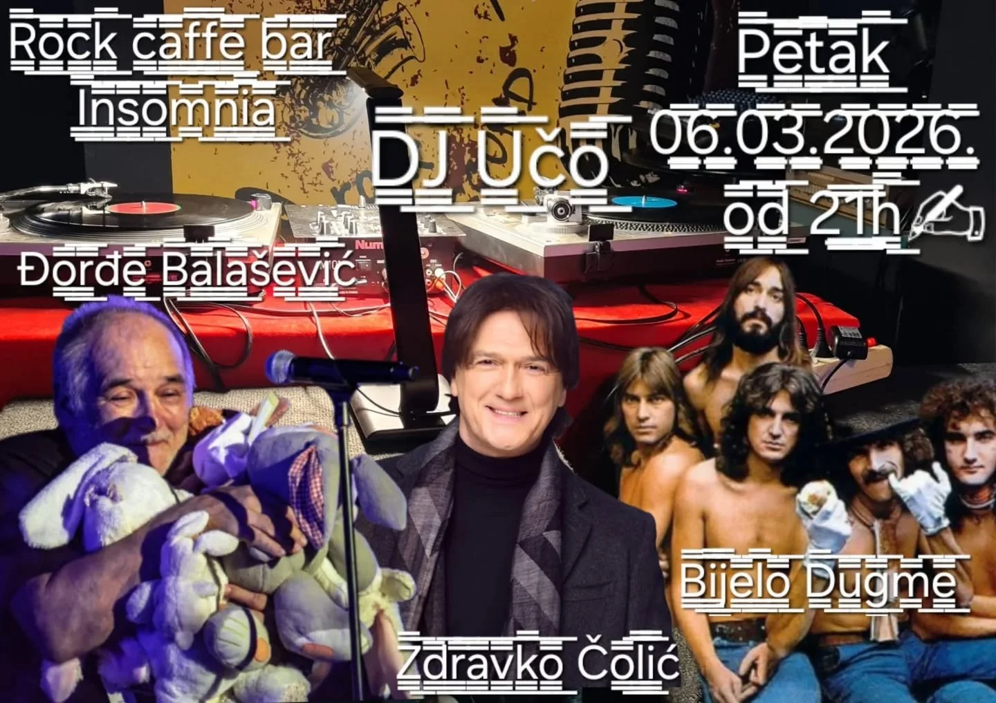 Slušaonica: Balašević, Čolić, Bijelo Dugme @ Rock bar Insomnia