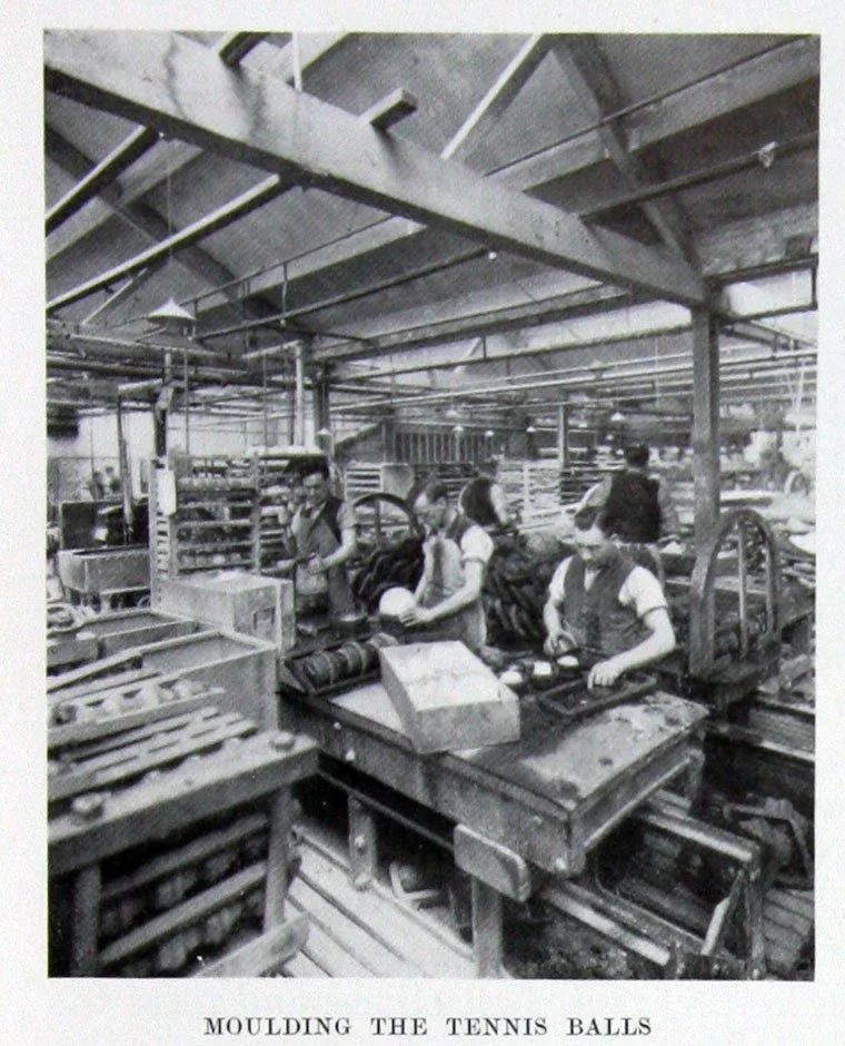 Moulding the tennis balls