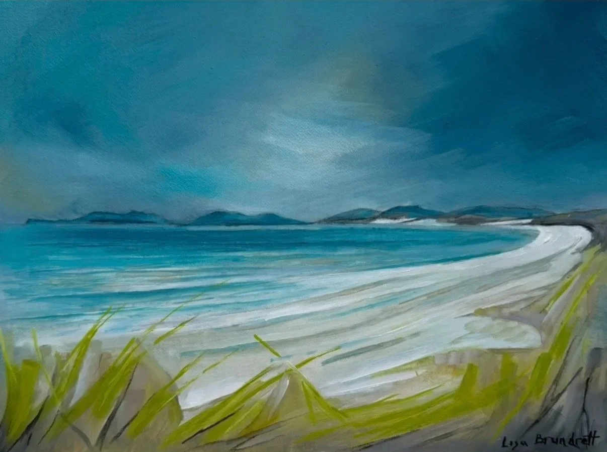 a fresh day - seilebost - oil on fine linen board
29 x 34cm (framed)