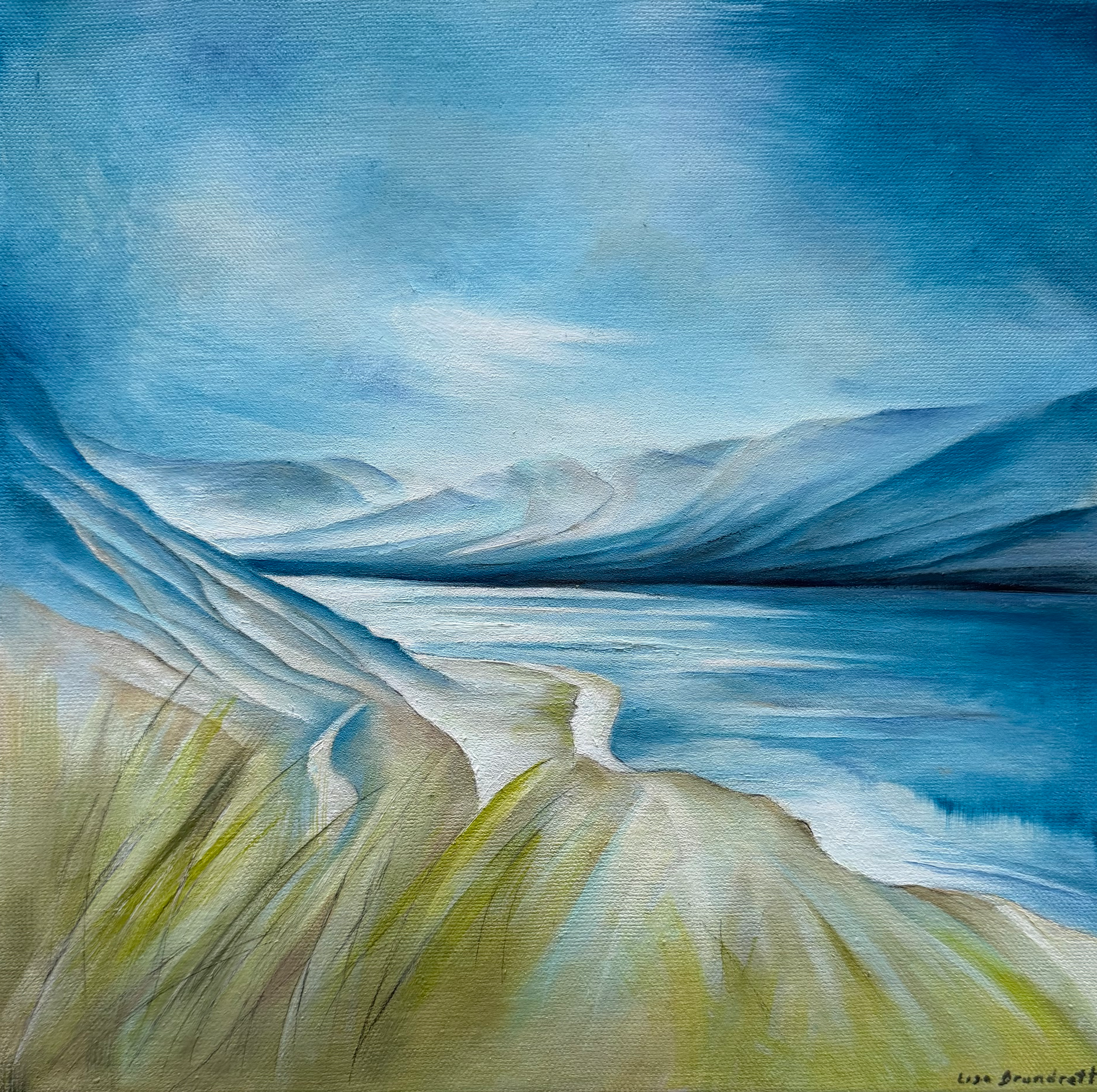 a calm day - loch muick | oil on canvas | 33 x 33cm | available at my studio