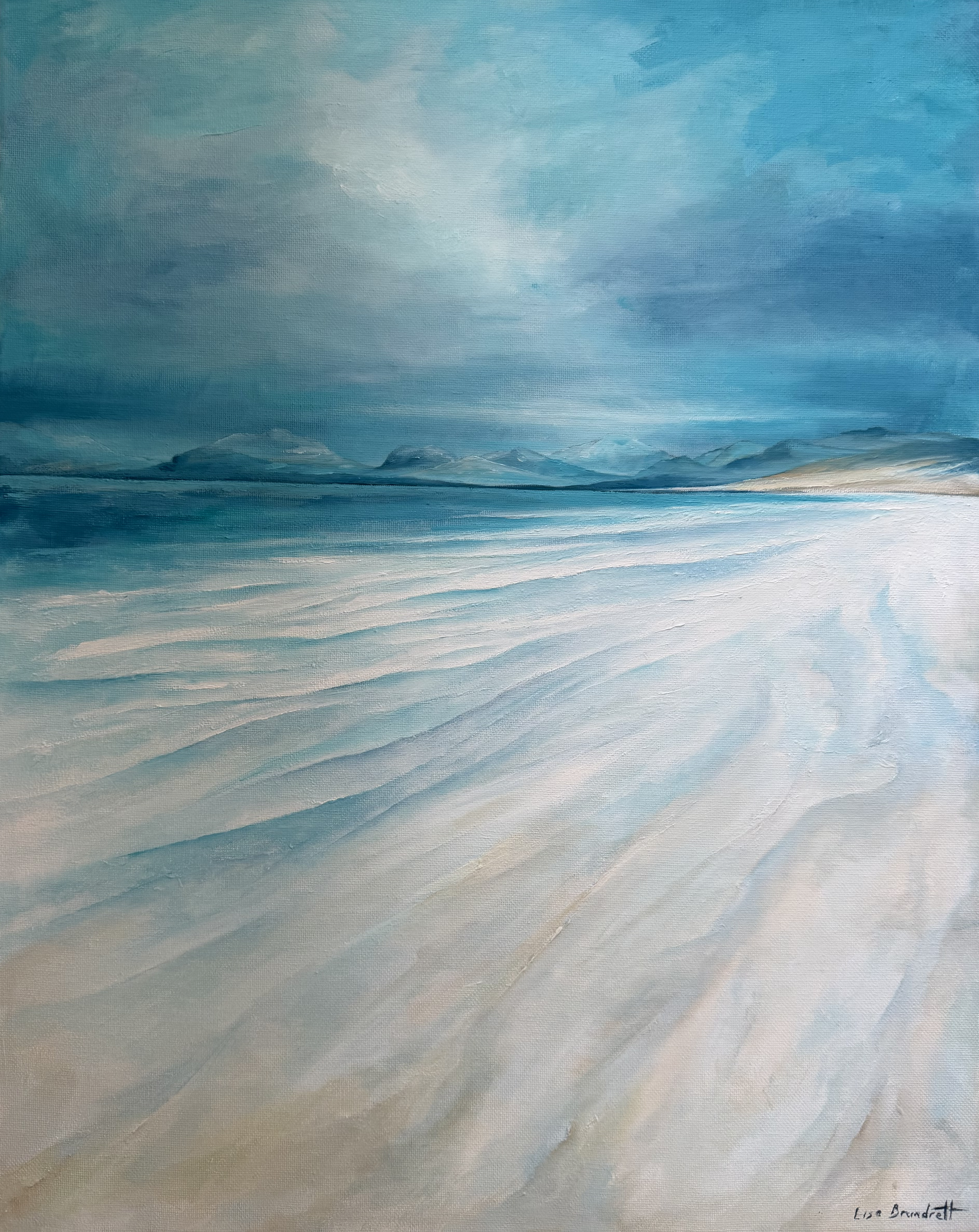 SOLD | sand and sea - luskentyre | oil on canvas | 53 x 43cm (framed)