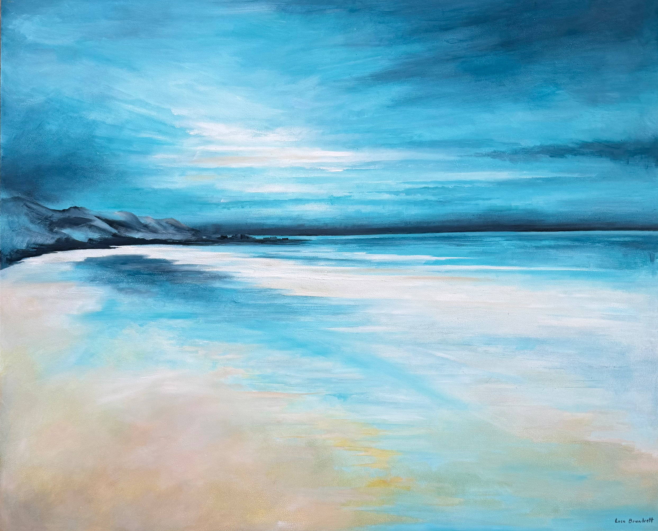 tidal pools - newburgh   oil on board 
 76 x 76cm (framed) £600