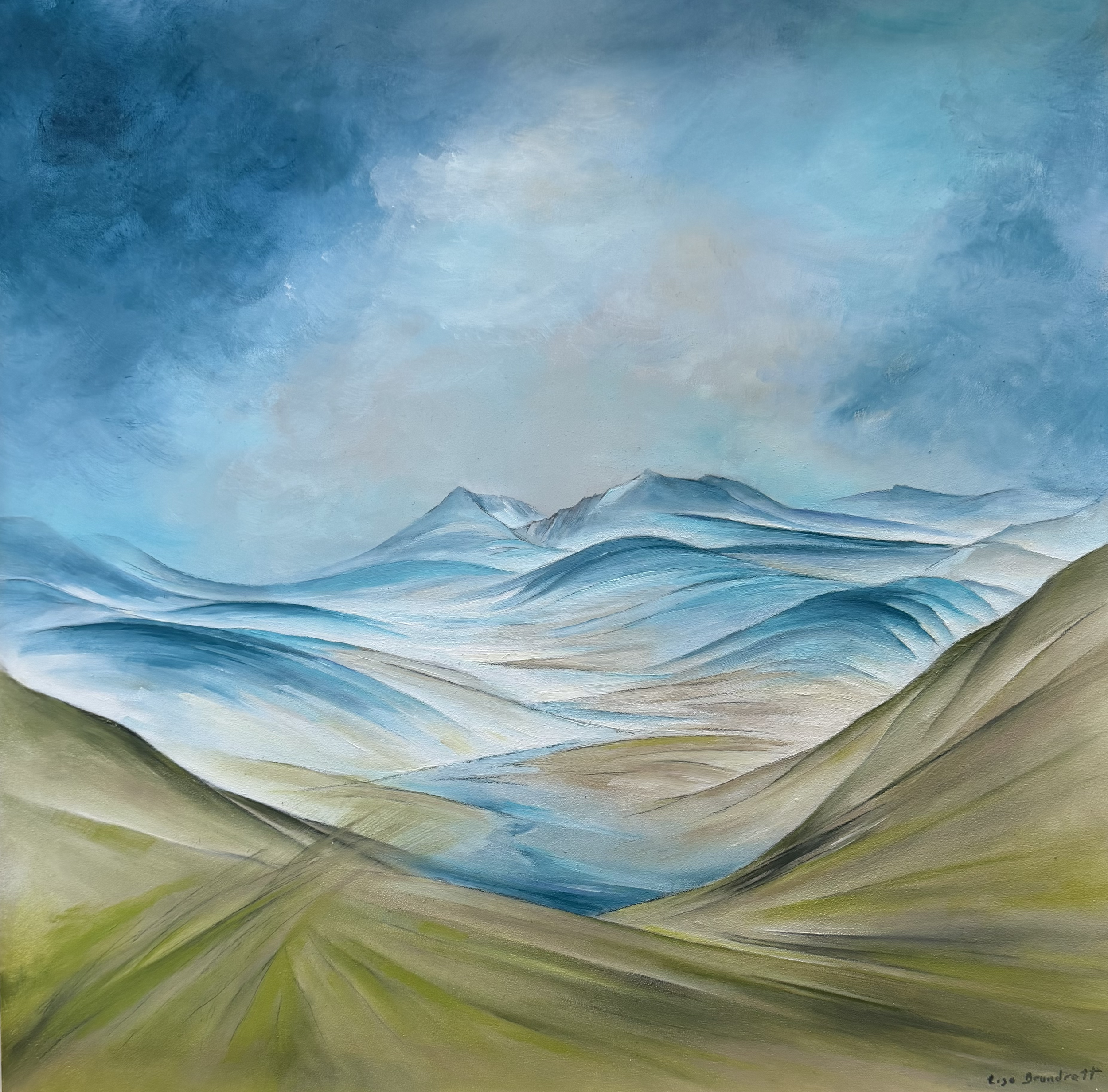 a fine day - lochnagar | oil on aluminium | 44 x 44cm (framed)  | available at my studio