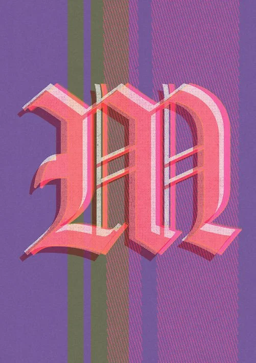 Love Letters by Paul Scott  Printed on Heavyweight archival 260gsm matte paper using fade resistant inks. 100% cotton rag, Acid-Free. Design available in 4 colour options.