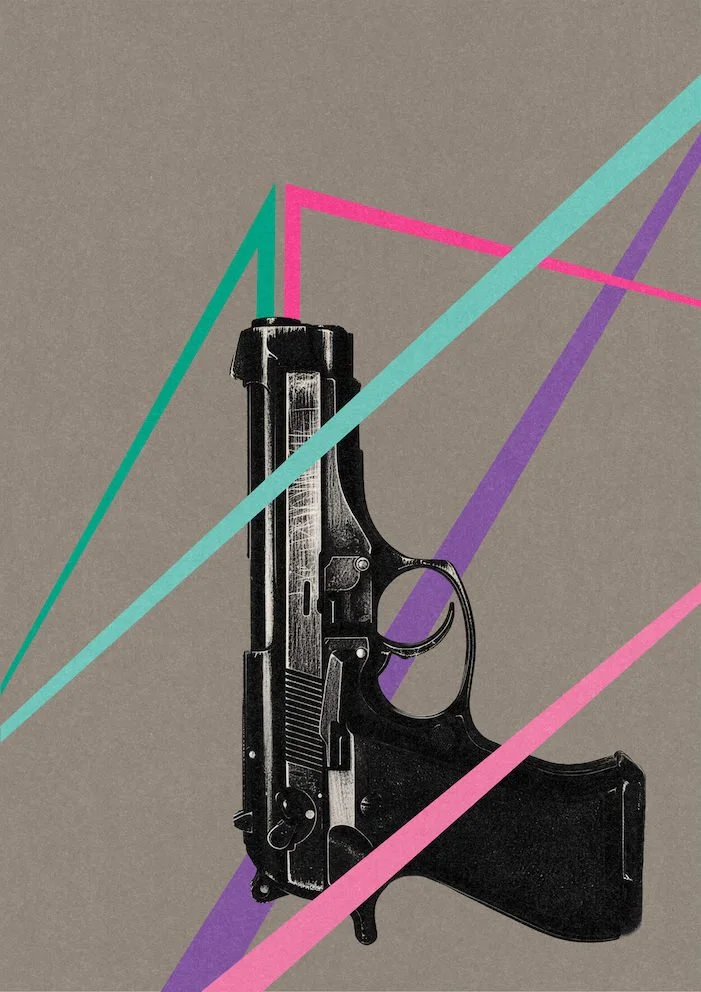 Friendly Fire #2 by graphic artist Paul Scott.  Printed on Heavyweight archival 260gsm matte paper using fade resistant inks. 100% cotton rag , Acid-Free. Design available in 4 colour options.