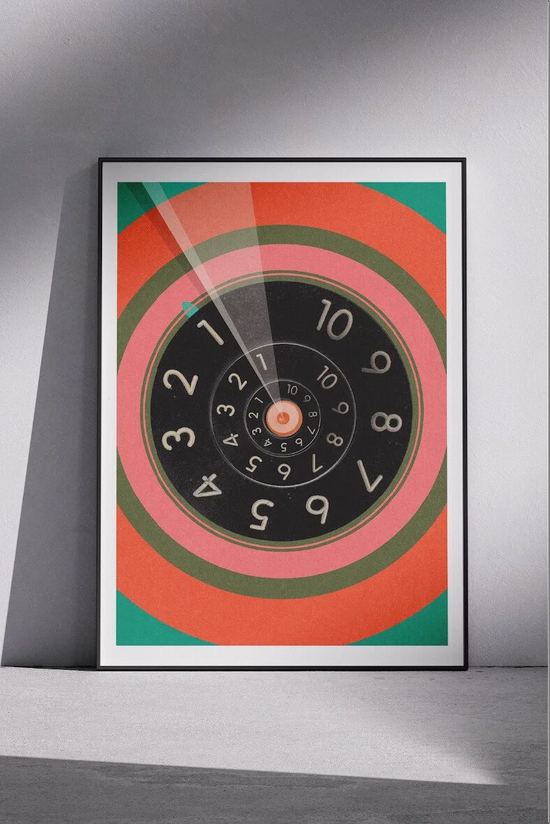 Eleven by graphic artist Paul Scott.  Printed on Heavyweight archival 260gsm matte paper using fade resistant inks. 100% cotton rag , Acid-Free. Design available in 3 colour options.