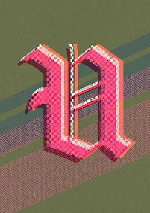 Love Letters by Paul Scott  Printed on Heavyweight archival 260gsm matte paper using fade resistant inks. 100% cotton rag, Acid-Free. Design available in 4 colour options.