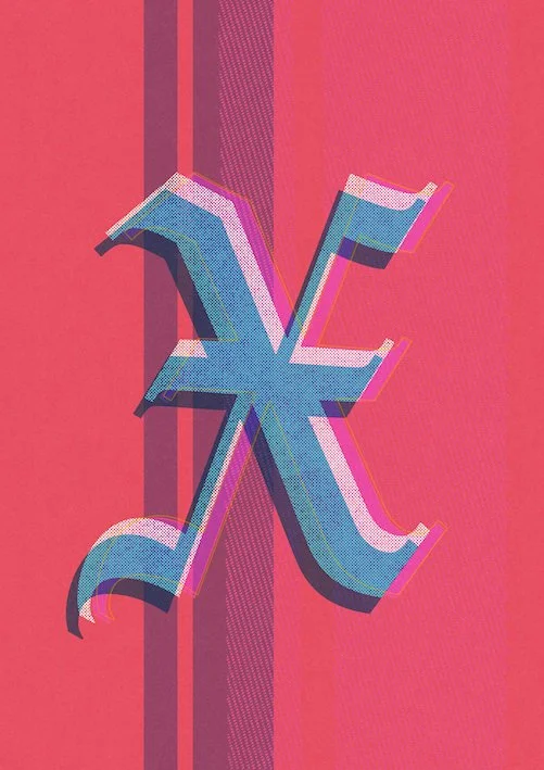 Love Letters by Paul Scott  Printed on Heavyweight archival 260gsm matte paper using fade resistant inks. 100% cotton rag, Acid-Free. Design available in 4 colour options.