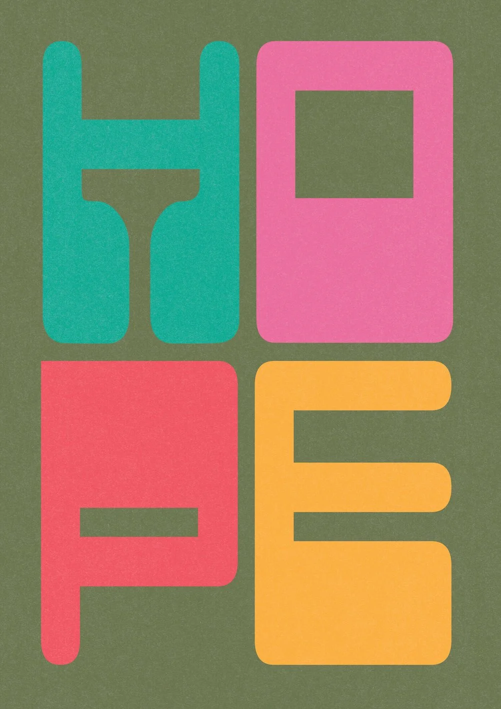 HOPE by graphic artist Paul Scott.  Printed on Heavyweight archival 260gsm matte paper using fade resistant inks. 100% cotton rag , Acid-Free. Design available in 5 colour options.