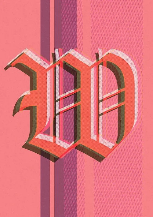 Love Letters by Paul Scott  Printed on Heavyweight archival 260gsm matte paper using fade resistant inks. 100% cotton rag, Acid-Free. Design available in 4 colour options.