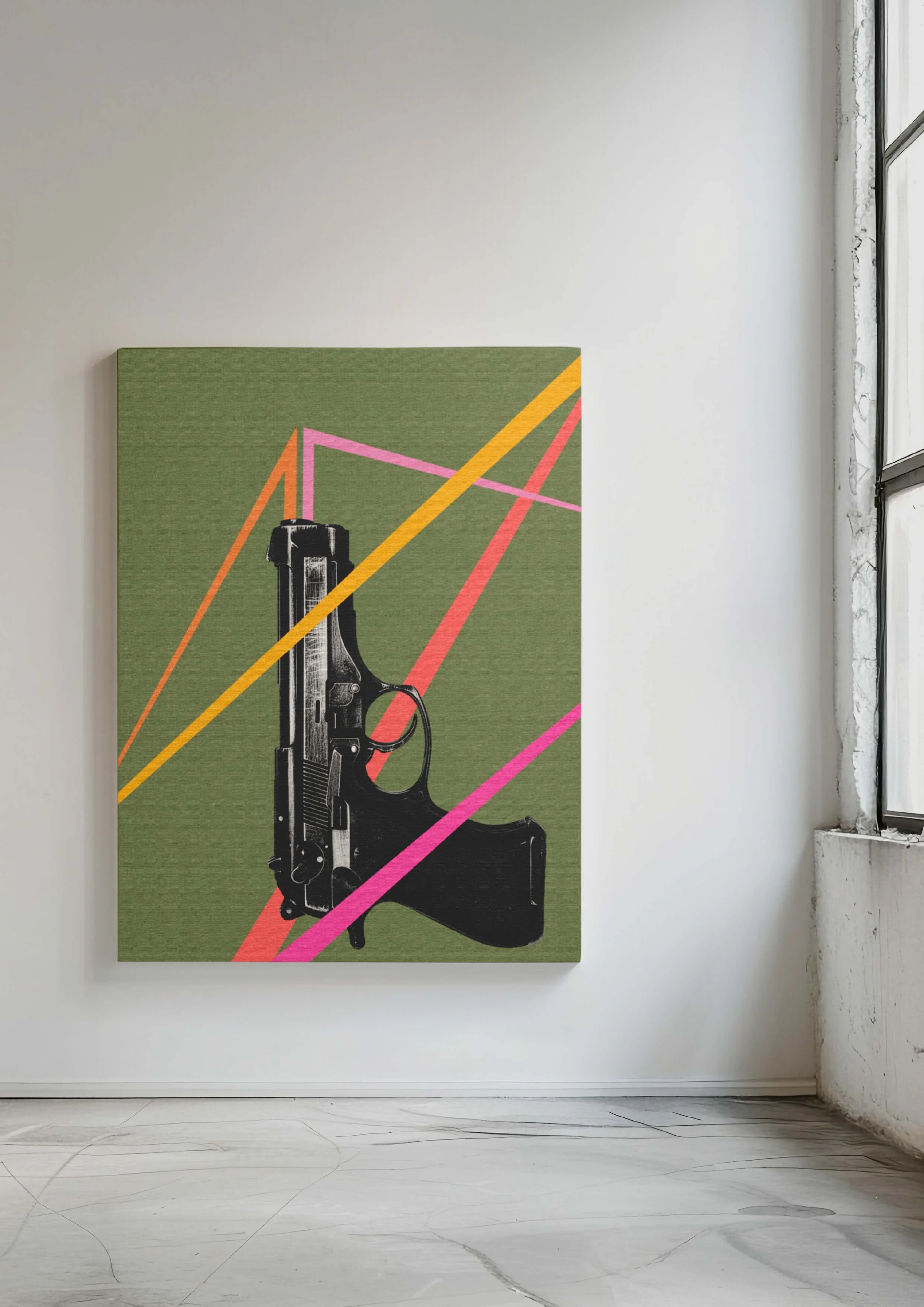 Friendly Fire by graphic artist Paul Scott.

Printed on Heavyweight archival 260gsm matte paper using fade resistant inks. 100% cotton rag , Acid-Free. Design available in 4 colour options.

©2026  Paul Scott. Liberty Creative Ltd.