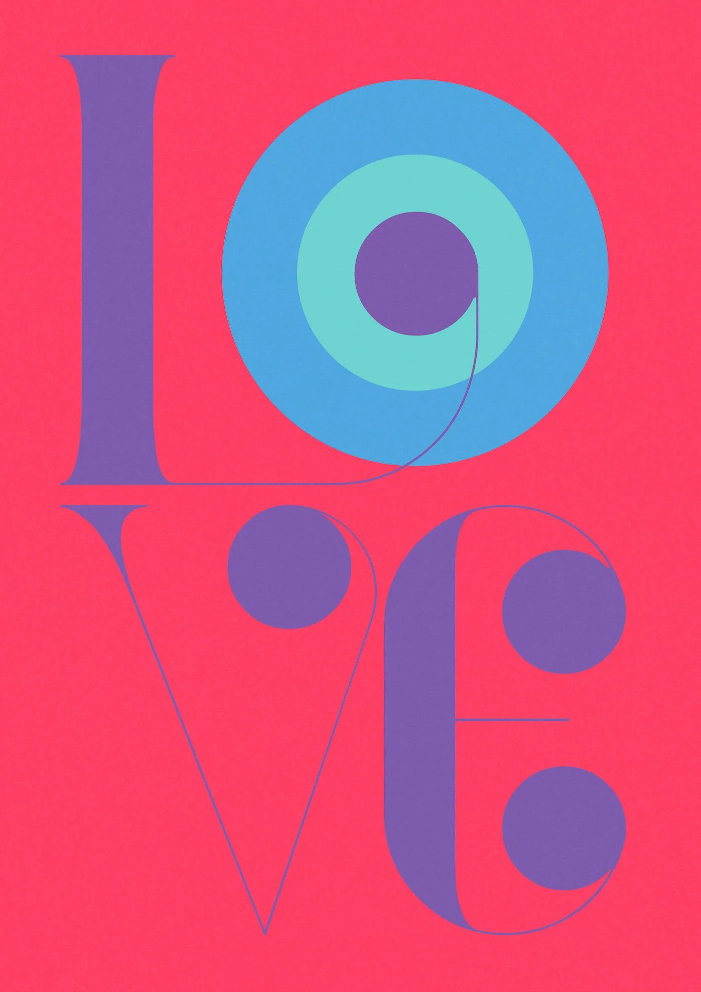 LOVE #4 by Paul Scott  Printed on Heavyweight archival 260gsm matte paper using fade resistant inks. 100% cotton rag, Acid-Free. Design available in 4 colour options.