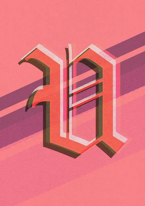 Love Letters by Paul Scott  Printed on Heavyweight archival 260gsm matte paper using fade resistant inks. 100% cotton rag, Acid-Free. Design available in 4 colour options.