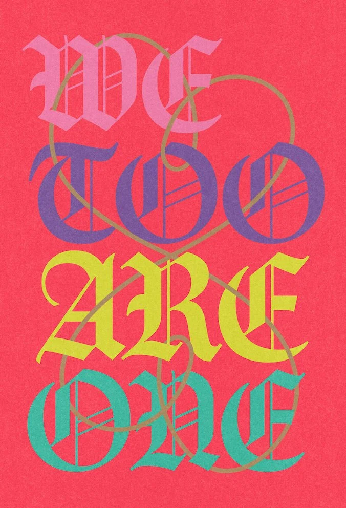 WEtooareONE by graphic artist Paul Scott.  Printed on Heavyweight archival 260gsm matte paper using fade resistant inks. 100% cotton rag , Acid-Free. Design available in 4 colour options.