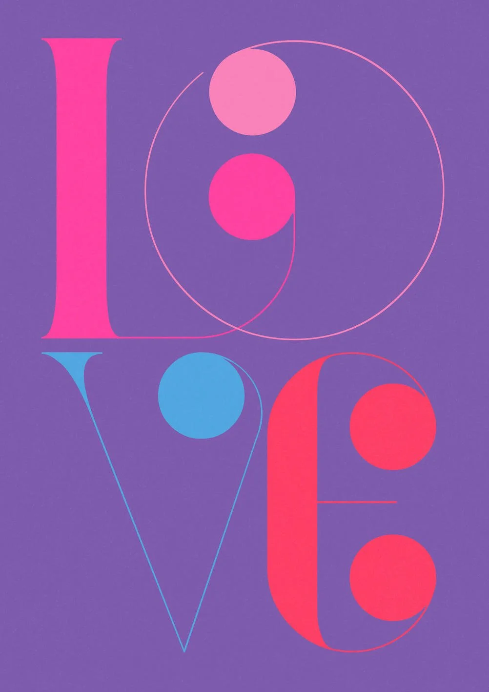 LOVE #5 by Paul Scott  Printed on Heavyweight archival 260gsm matte paper using fade resistant inks. 100% cotton rag, Acid-Free. Design available in 4 colour options.