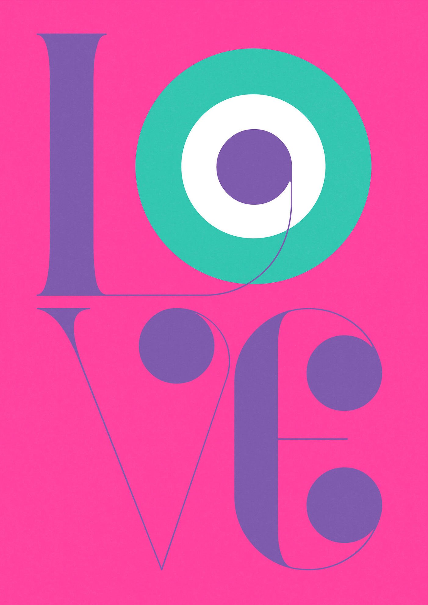 LOVE #4 by Paul Scott  Printed on Heavyweight archival 260gsm matte paper using fade resistant inks. 100% cotton rag, Acid-Free. Design available in 4 colour options.