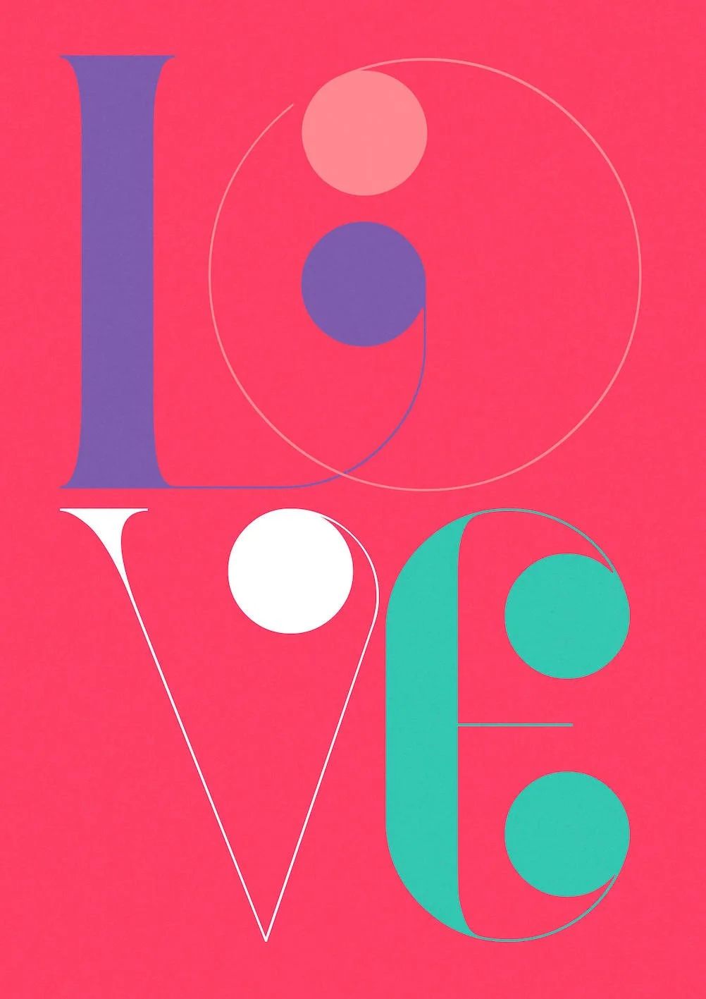LOVE #5 by Paul Scott  Printed on Heavyweight archival 260gsm matte paper using fade resistant inks. 100% cotton rag, Acid-Free. Design available in 4 colour options.