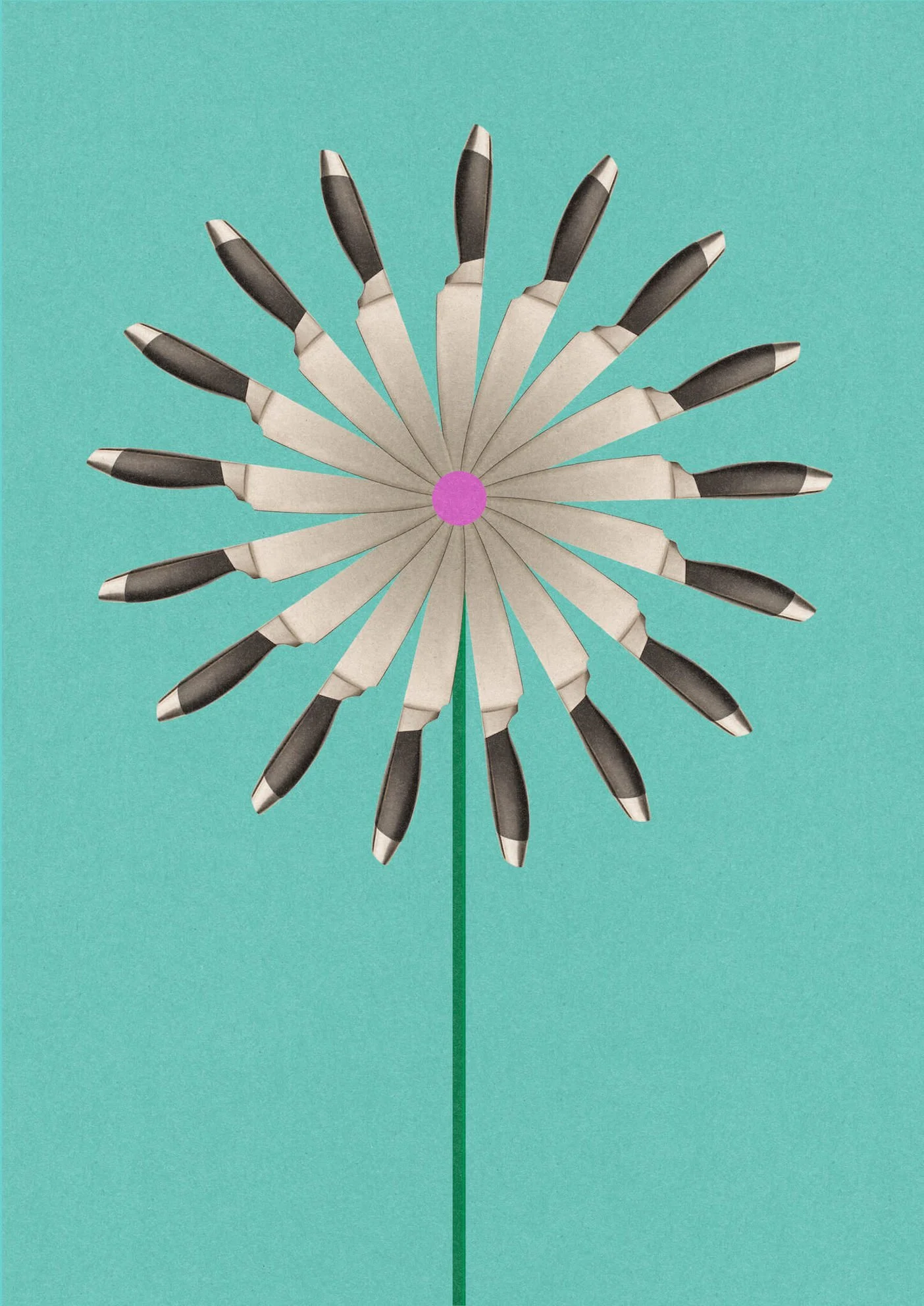 Cut Flowers #2 by graphic artist Paul Scott.  Printed on Heavyweight archival 260gsm matte paper using fade resistant inks. 100% cotton rag , Acid-Free. Design available in 4 colour options.