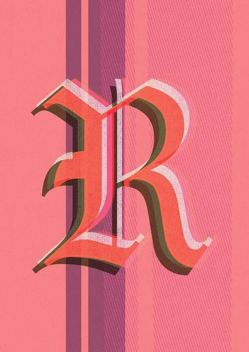 Love Letters by Paul Scott  Printed on Heavyweight archival 260gsm matte paper using fade resistant inks. 100% cotton rag, Acid-Free. Design available in 4 colour options.