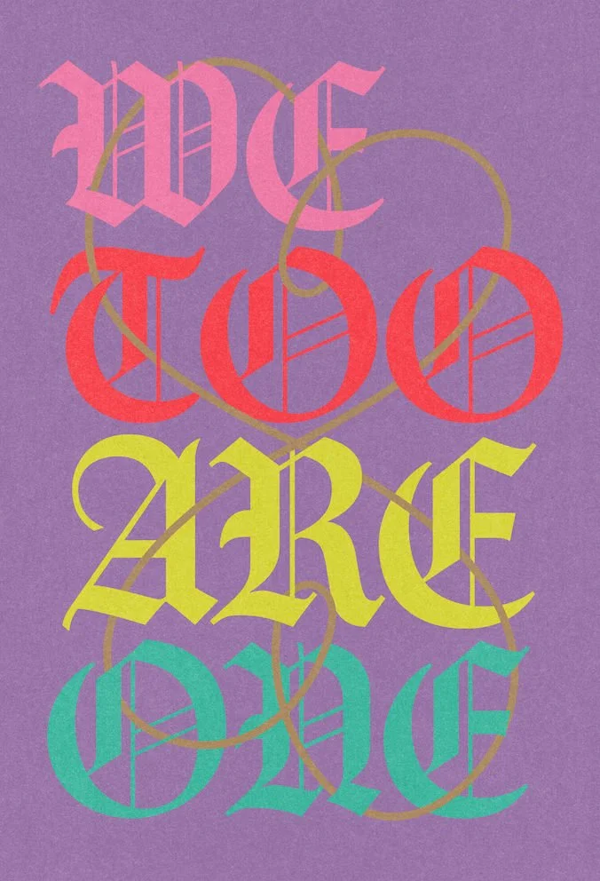 WEtooareONE by graphic artist Paul Scott.  Printed on Heavyweight archival 260gsm matte paper using fade resistant inks. 100% cotton rag , Acid-Free. Design available in 4 colour options.