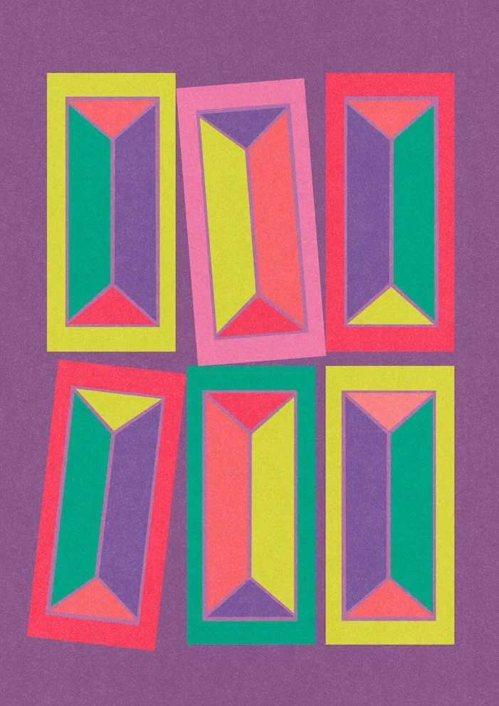 Bricks #2 by graphic artist Paul Scott.  Printed on Heavyweight archival 260gsm matte paper using fade resistant inks. 100% cotton rag , Acid-Free. Sold as a set of 3 Prints.