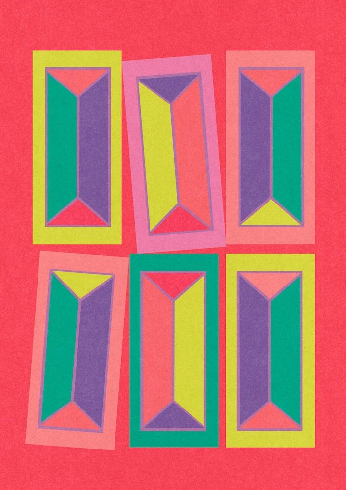 Bricks #2 by graphic artist Paul Scott.  Printed on Heavyweight archival 260gsm matte paper using fade resistant inks. 100% cotton rag , Acid-Free. Design available in 3 colour options.